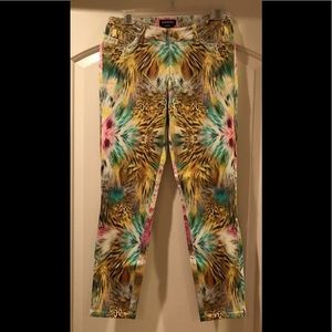 Bebe printed cropped jeans pants multicoloured 28